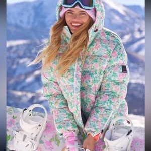 LoveShackFancy x Bogner Fire + Ice Raissa Ski Jacket Floral US 12  Large NWT